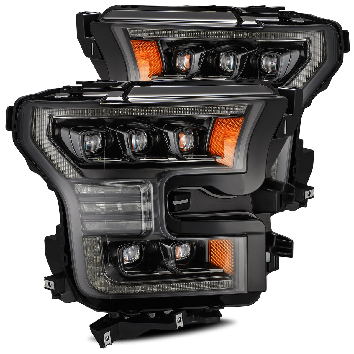 AlphaRex 880163 LED Projector Headlights Plank Style Design Midnight Black