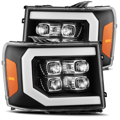 AlphaRex 880608 LED Projector Headlights Plank Style Design Chrome