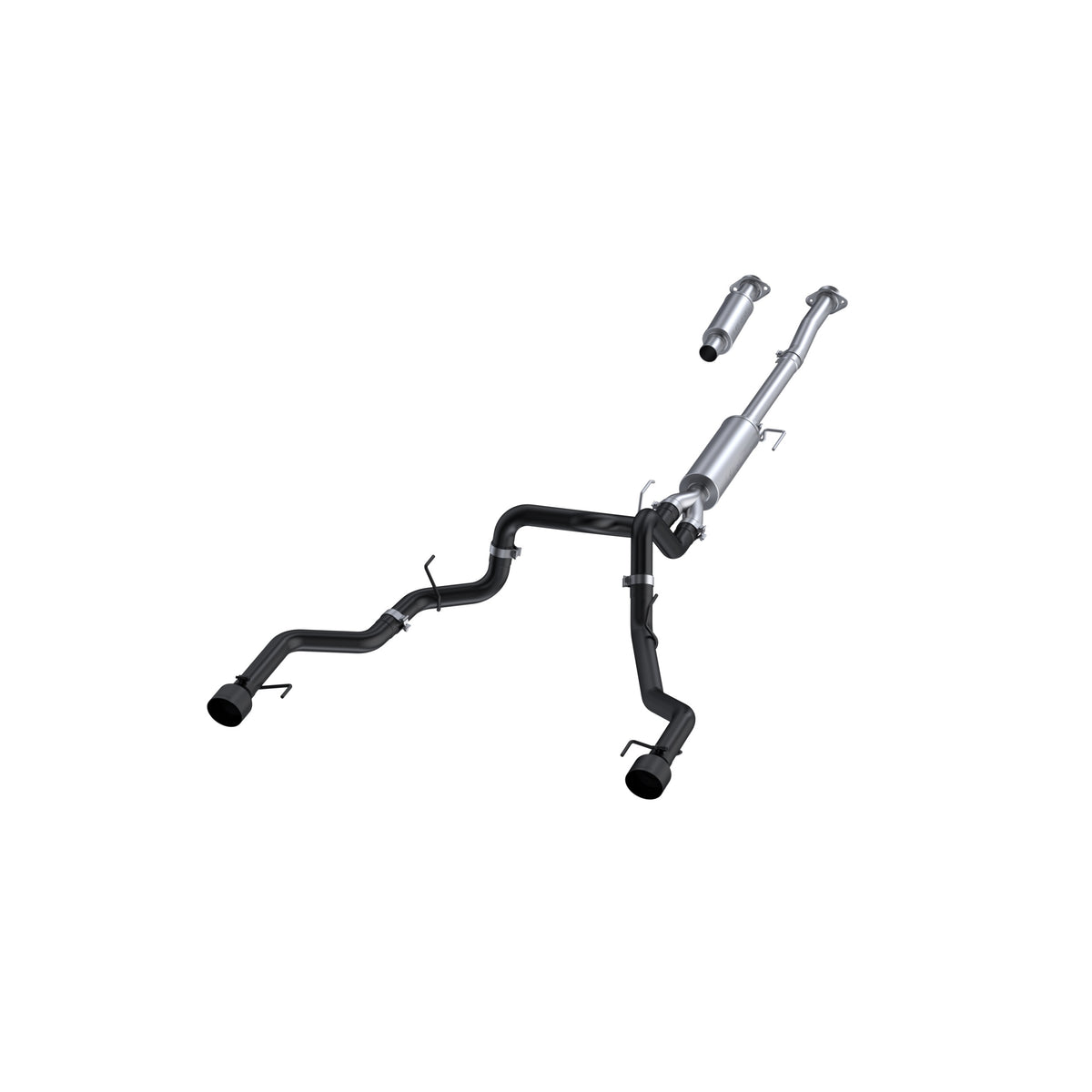 MBRP S5268BLK 3in. Cat-Back. Dual Split Rear Exit. Black-Coated Aluminized