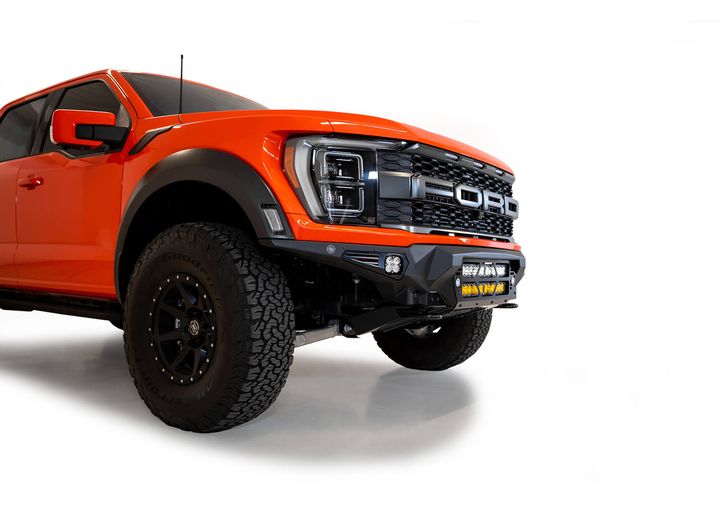 21-C F150 RAPTOR BOMBER FRONT BUMPER BLACK PARKING CUTOUTS(MOUNTS 2 2IN LIGHT BARS)