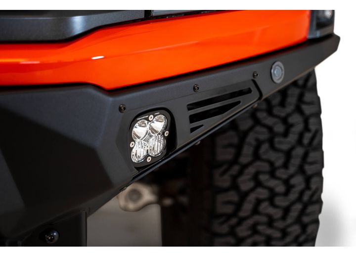 21-C F150 RAPTOR BOMBER FRONT BUMPER BLACK(MOUNTS FOR 3 BAJA DESIGN LP6 ROUND LIGHTS)