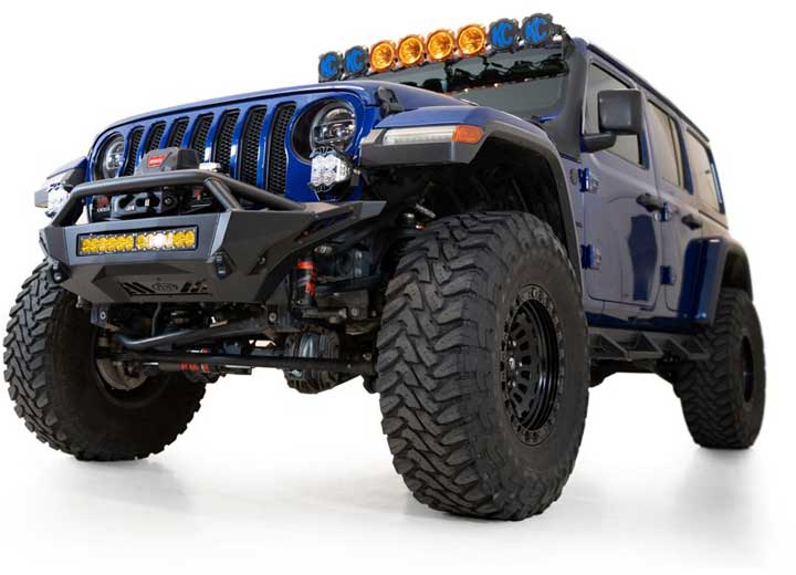 18-C WRANGLER STEALTH FIGHTER FRONT BUMPER W/D RING & WINCH MOUNT UNIVERSAL 20IN MOUNTS BLACK