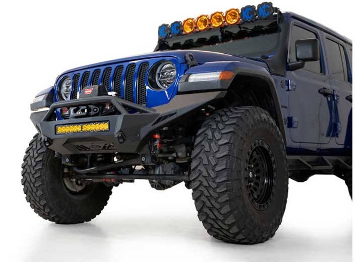 18-C WRANGLER STEALTH FIGHTER FRONT BUMPER FULL LENGTH UNIVERSAL 20IN MOUNTS BLACK