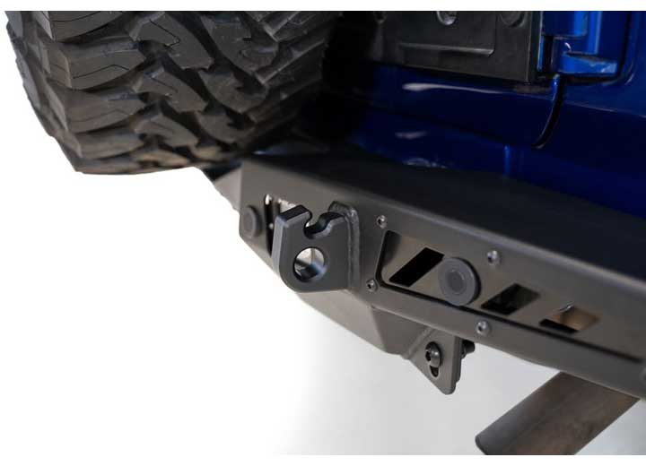 18-C WRANGLER STEALTH FIGHTER REAR BUMPER W/D RING MOUNTS & MOUNTS FOR 2 CUBE LIGHTS BLACK
