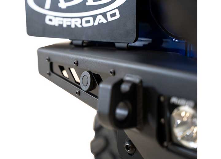 18-C WRANGLER STEALTH FIGHTER REAR BUMPER W/D RING MOUNTS & MOUNTS FOR 2 CUBE LIGHTS BLACK