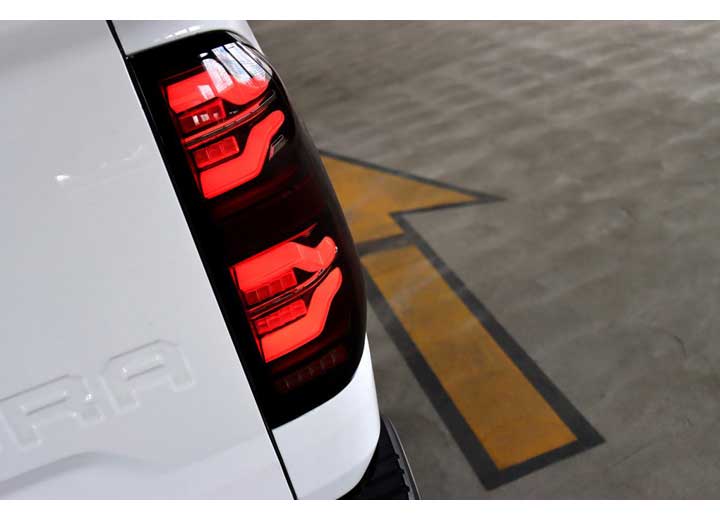AlphaRex LUXX-Series Black LED Tail Lights for 2014-2021 Toyota Tundra - Sequential Turn Signal Design - DOT/SAE Approved