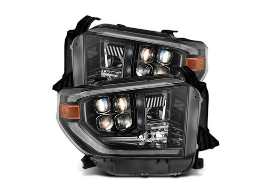 AlphaRex USA 14-21 Toyota Tundra MK II NOVA-Series LED Projector Headlights Alpha-Black - Sequential Turn Signals & DRL