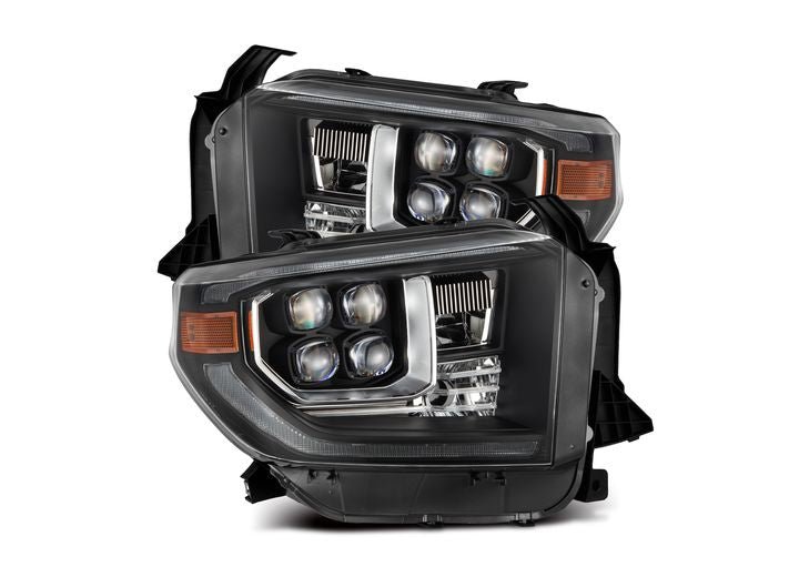 AlphaRex USA 14-21 Toyota Tundra MK II NOVA-Series LED Projector Headlights Black - Sequential Turn Signals & DRL