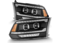 AlphaRex LUXX-Series Black LED Projector Headlights for 2009-2018 Ram Truck (MK II 5th Gen 2500) - With Sequential Turn Signals & DRL