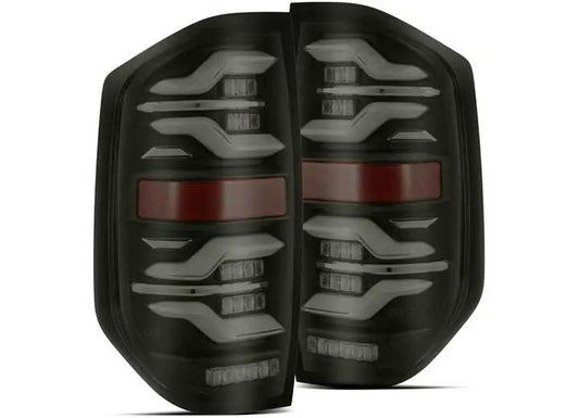 AlphaRex LUXX-Series Black LED Tail Lights for 2014-2021 Toyota Tundra - Sequential Turn Signal Design - DOT/SAE Approved