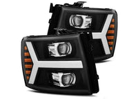 AlphaRex USA - AlphaRex USA 07 - 13 Chevrolet Silverado PRO - Series Black Halogen Projector Headlights - Ultimate Visibility & Stylish Upgrade