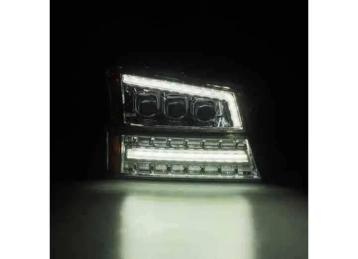 AlphaRex USA NOVA-Series LED Projector Headlights in Chrome for 2003-2006 Chevrolet Silverado & 2002-2006 Avalanche - Featuring Sequential Turn Signals & DRL