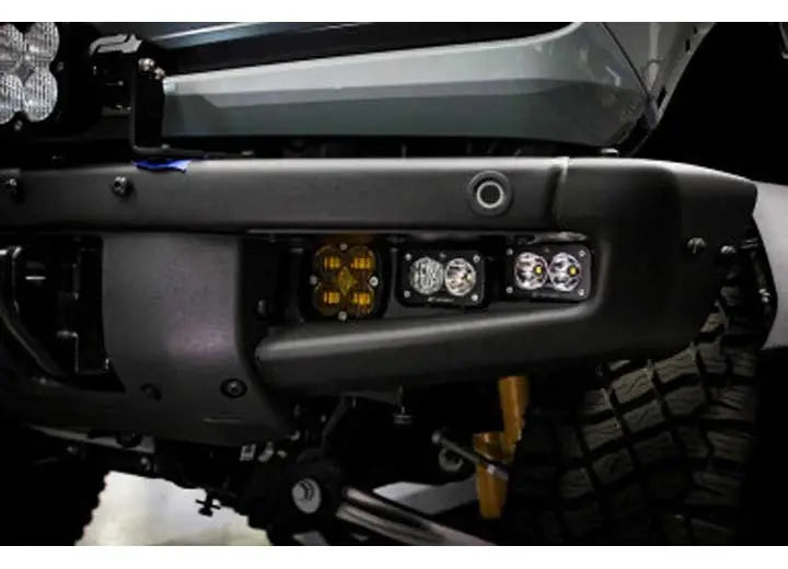 Baja Designs Ford Squadron SAE/Dual S2 Sport Steel Bumper Fog Pocket Light Kit (Amber - Upfitter)