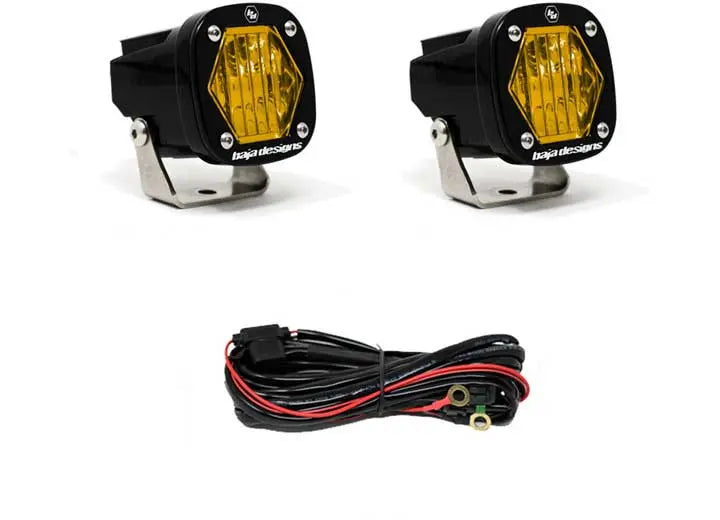 Baja Designs S1 Black LED Auxiliary Light Pod Pair (Amber - Wide Cornering)