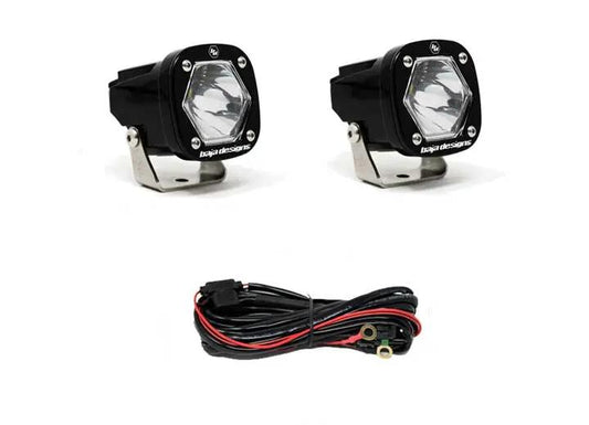 Baja Designs S1 Black LED Auxiliary Light Pod Pair (Clear - Spot)