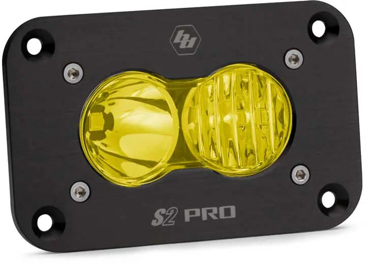 Baja Designs S2 Pro Black Flush Mount LED Auxiliary Light Pod (Amber - Driving/Combo) Baja Designs