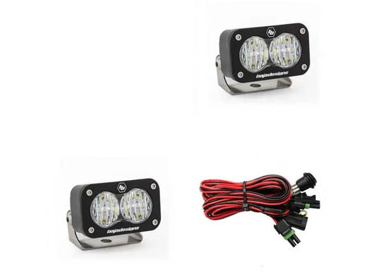 Baja Designs S2 Sport Black LED Auxiliary Light Pod Pair (Clear - Wide Cornering)