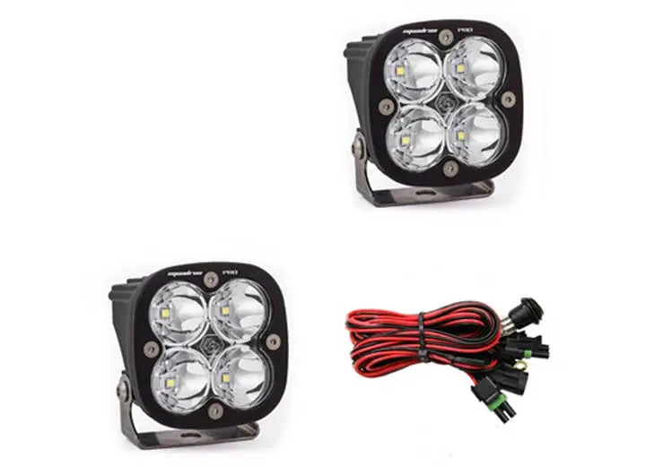 Baja Designs Squadron Pro Black LED Auxiliary Light Pod Pair (Clear - Work/Scene)