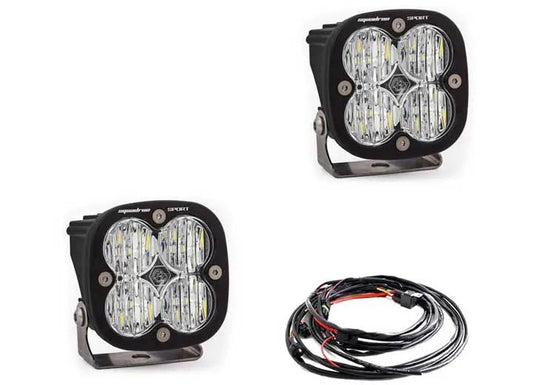 Baja Designs Squadron Sport Black LED Auxiliary Light Pod Pair - Wide Cornering (Clear)