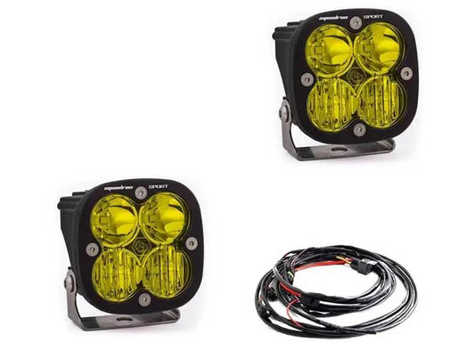Baja Designs Squadron Sport Black LED Auxiliary Light Pod Pair (Amber - Driving/Combo)