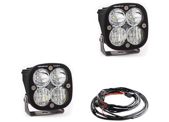 Baja Designs Squadron Sport Black LED Auxiliary Light Pod Pair (Clear - Driving/Combo)