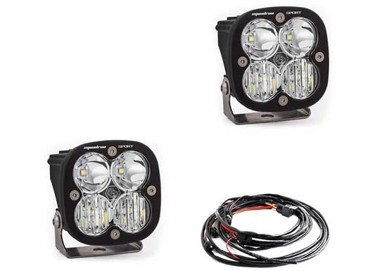 Baja Designs Squadron Sport Black LED Auxiliary Light Pod Pair (Clear - Driving/Combo)