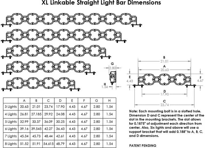 Baja Designs XL Linkable LED Light Bar (7 Lights - Clear, Multi-Pattern)