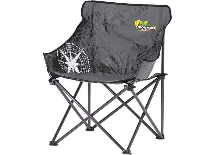 Compact Low Back Camping Chair - Black/Grey Ironman 4x4