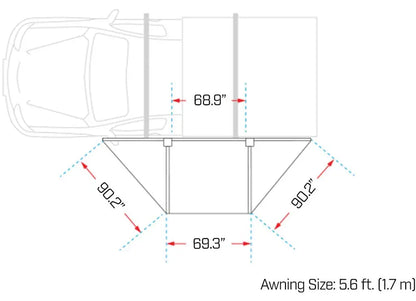 Ironman 4x4 - DELTAWING 5.9FT WATERPROOF FREESTANDING AWNING WITH LED LIGHTING & UV50 PROTECTION
