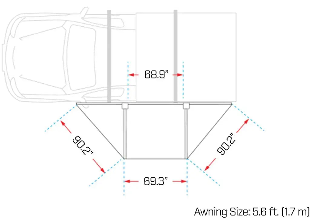 Ironman 4x4 - DELTAWING 5.9FT WATERPROOF FREESTANDING AWNING WITH LED LIGHTING & UV50 PROTECTION