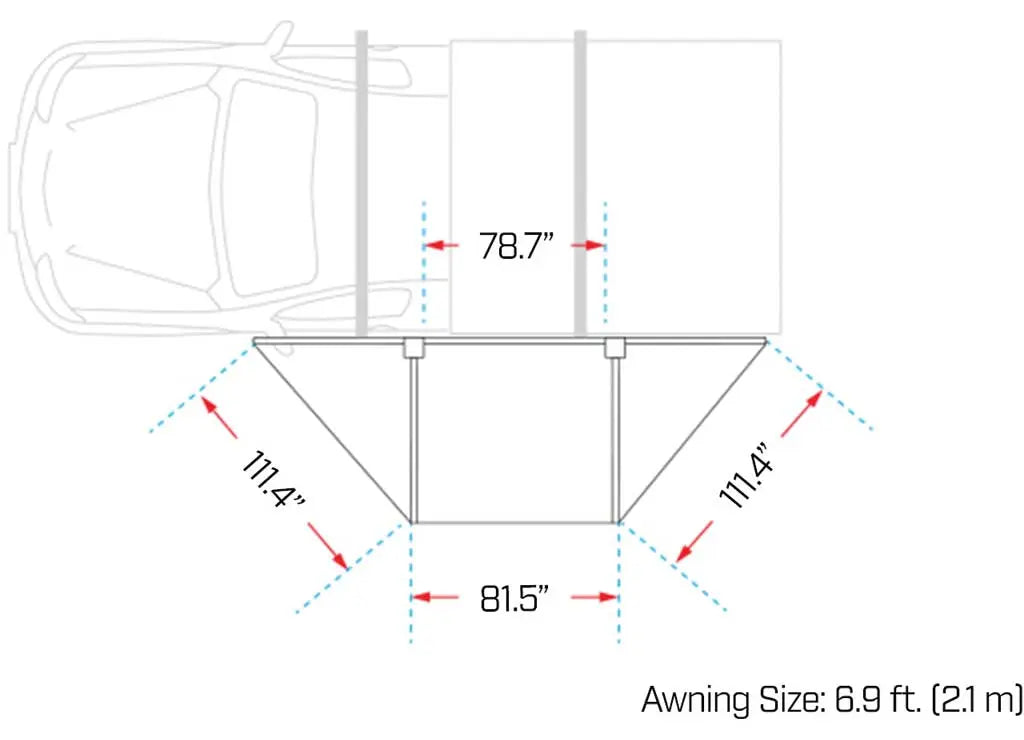 Ironman 4x4 - DELTAWING 5.9FT WATERPROOF FREESTANDING AWNING WITH LED LIGHTING & UV50 PROTECTION