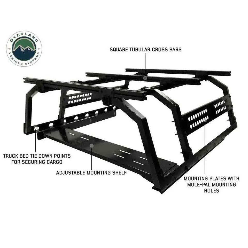 FULL-SIZE TRUCK DISCOVERY RACK WITH SIDE CARGO PLATES AND FRONT TRAY SYSTEM KIT