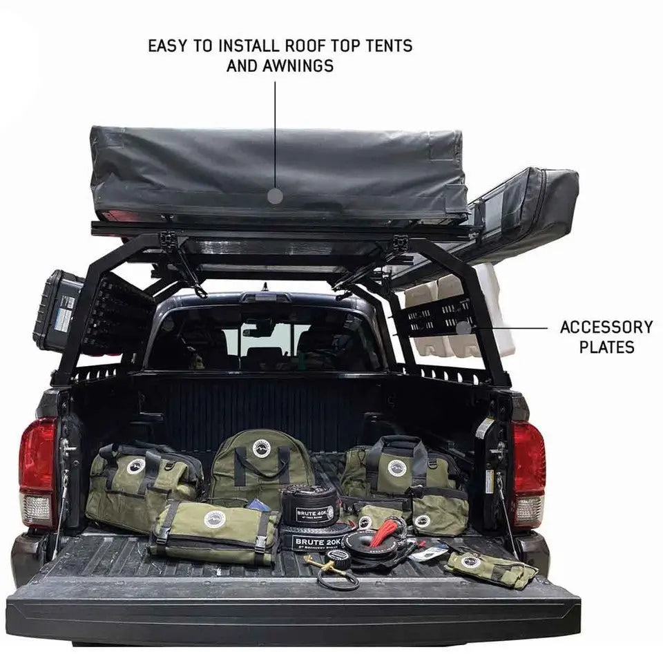 FULL-SIZE TRUCK DISCOVERY RACK WITH SIDE CARGO PLATES AND FRONT TRAY SYSTEM KIT