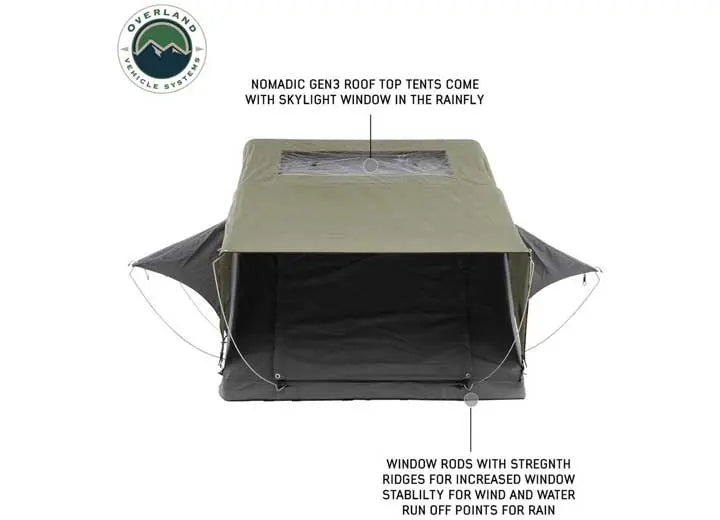 HD Nomadic 2 Soft Shell Roof Top Tent for Two – Grey with Green Rainfly