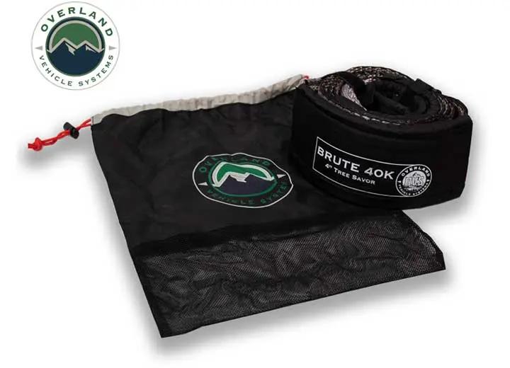 Heavy-Duty 40,000 LB Towing Strap - 4" x 8' Gray with Black Ends & Storage Bag