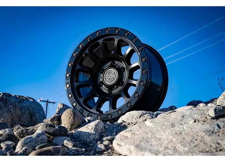 ICON Alloys Hulse Dual Black 17x8.5 Wheel 6x5.5 Bolt Pattern 0mm Offset 4.75" Backspacing