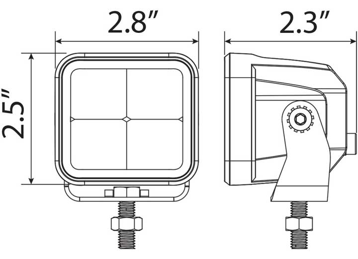 20W Amber LED Cube Flood Light Kit - 2.8 Inch Ironman 4x4