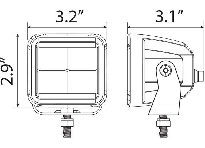 3.2IN 40W AMBER LED CUBE FLOOD LIGHT