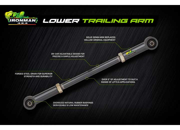 Adjustable Lower Trailing Arm for 88-07 LX470/100S Land Cruiser & Patrol Ironman 4x4