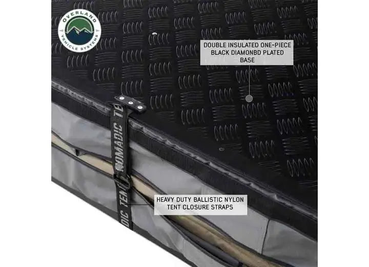 Overland Vehicle Systems / Up Down Air - N2E NOMADIC 2 Extended Rooftop Tent with Green Rainfly and Gray Body
