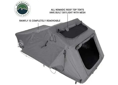 Overland Vehicle Systems / Up Down Air - N2E NOMADIC 2 Extended Rooftop Tent with Green Rainfly and Gray Body