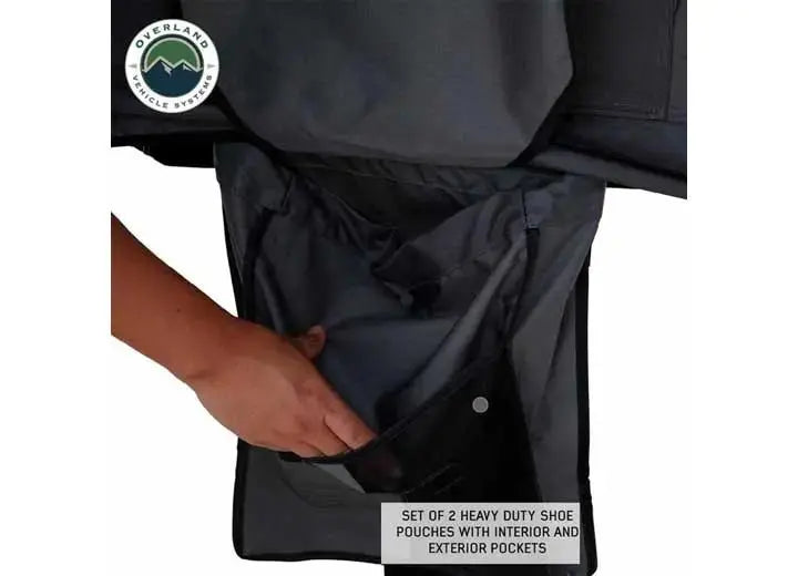 Overland Vehicle Systems / Up Down Air - N2E NOMADIC 2 Extended Rooftop Tent with Green Rainfly and Gray Body