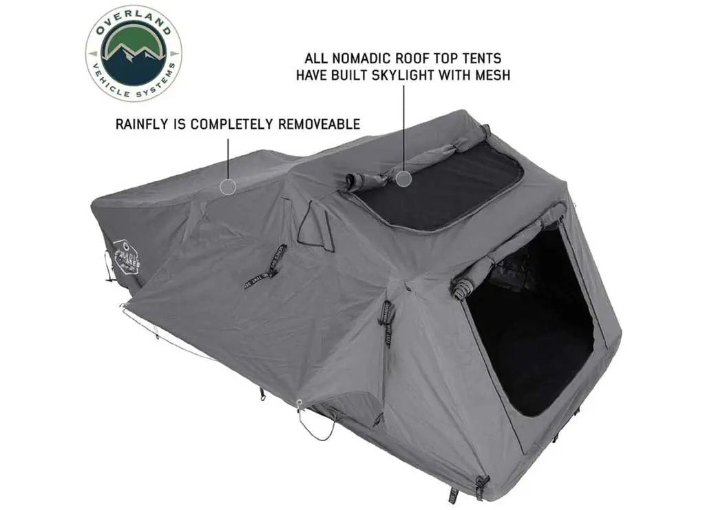 Overland Vehicle Systems / Up Down Air - N3E NOMADIC 3 Extended Roof - Top Tent with Green Rainfly - Ideal for Outdoor Adventures