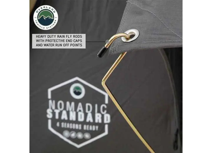 N3S Nomadic 3 Standard Roof Top Tent - Gray Body with Green Rainfly for Adventurous Camping