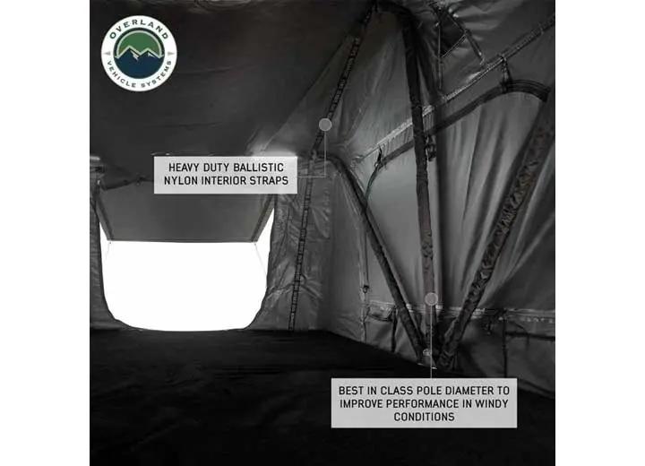 N3S Nomadic 3 Standard Roof Top Tent - Gray Body with Green Rainfly for Adventurous Camping