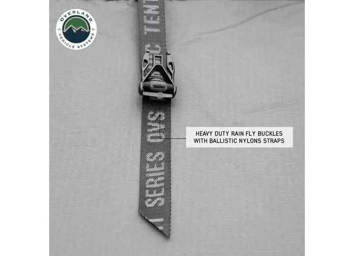 N3S Nomadic 3 Standard Roof Top Tent - Gray Body with Green Rainfly for Adventurous Camping