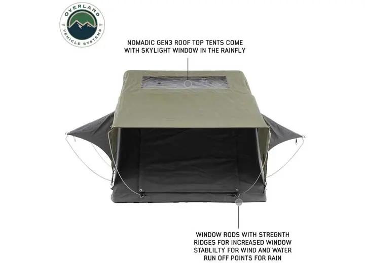 N3S Nomadic 3 Standard Roof Top Tent - Gray Body with Green Rainfly for Adventurous Camping