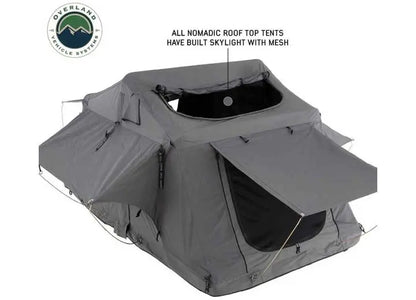 N3S Nomadic 3 Standard Roof Top Tent - Gray Body with Green Rainfly for Adventurous Camping