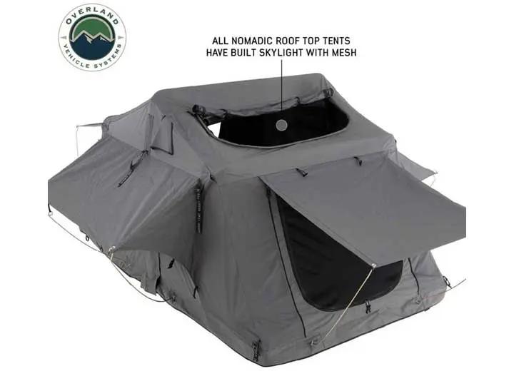 N3S Nomadic 3 Standard Roof Top Tent - Gray Body with Green Rainfly for Adventurous Camping