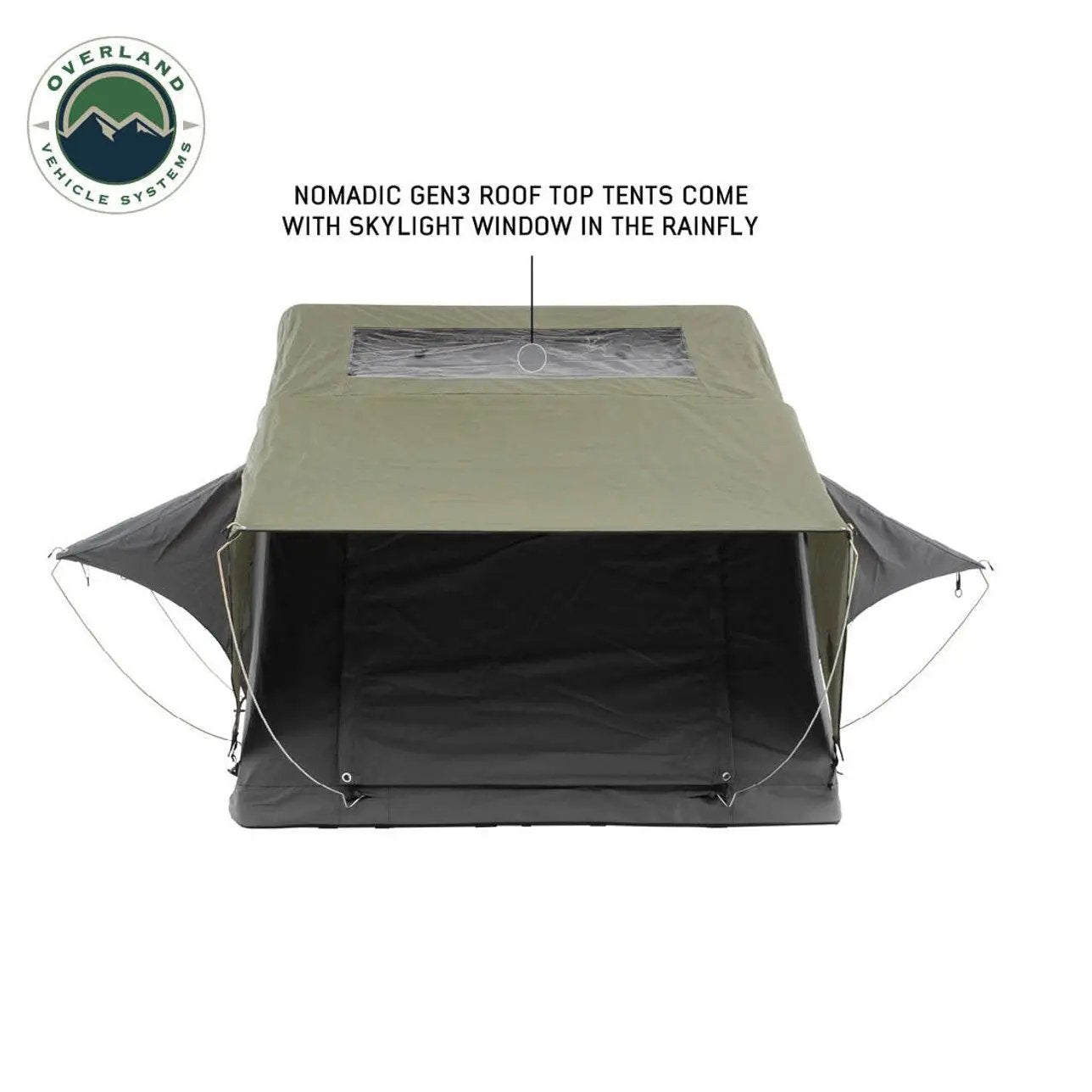 NOMADIC 3 Extended Adventure Roof Top Tent - White Base with Dark Grey Rain Fly and Black Accessories